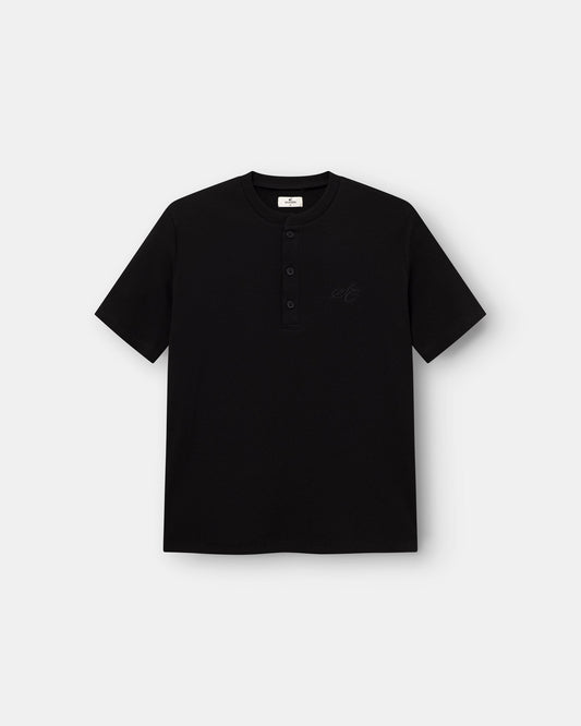 Henley Short Sleeve Black Dame