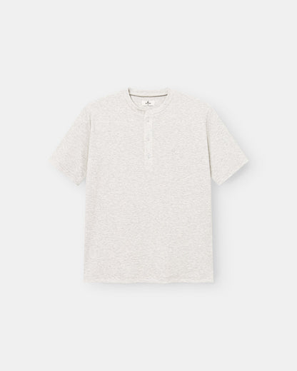 Henley Short Sleeve Heather Grey Dame