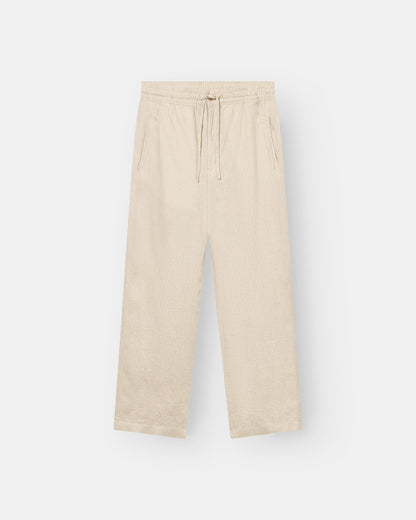 Baggy 100% hørbukser Beige