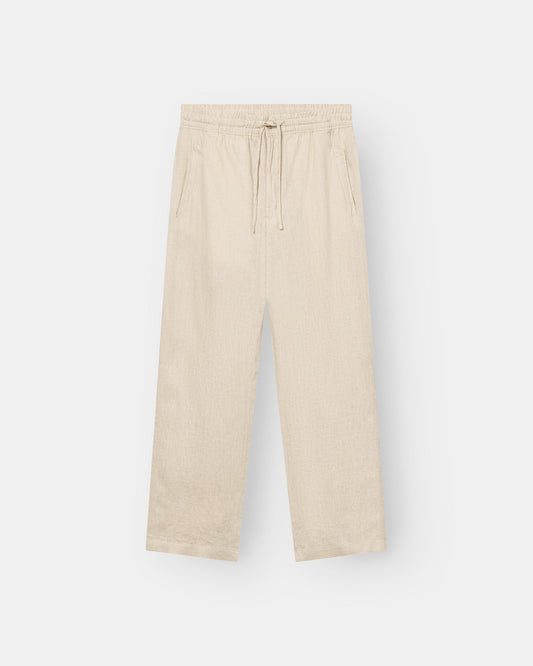 Baggy 100% hørbukser Beige
