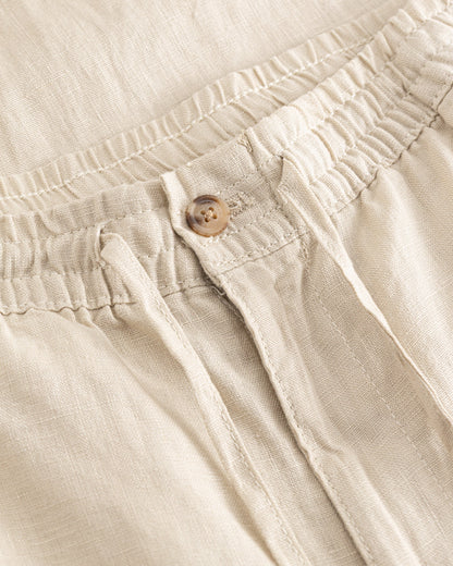 Baggy 100% hørbukser Beige