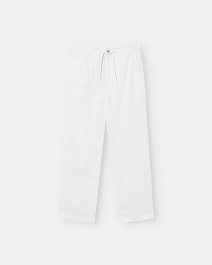 Baggy 100% hørbukser Hvid