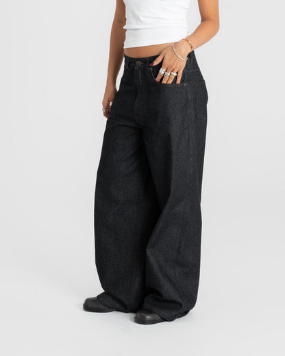 Raw Selvedge Denim Jeans Darkwash dame