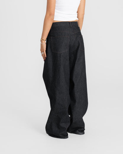 Raw Selvedge Denim Jeans Darkwash dame