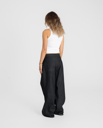 Raw Selvedge Denim Jeans Darkwash dame