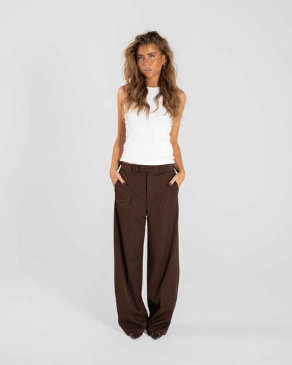 Baggy Suit Pants Brown