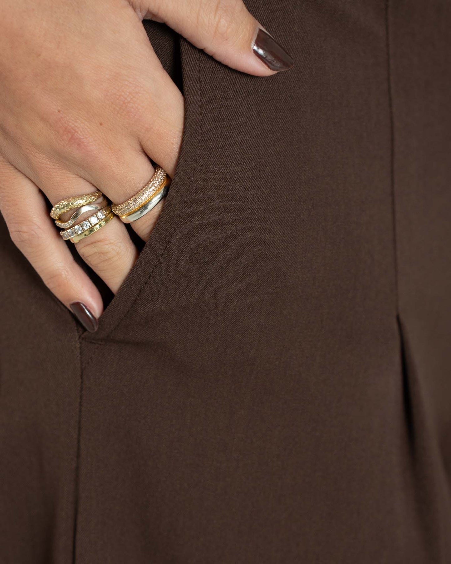 Baggy Suit Pants Brown