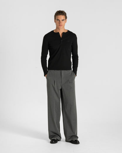 Henley Long Sleeve Black