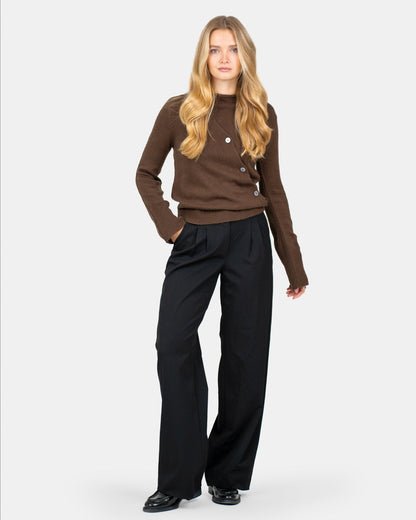 Asymmetrisk Cardigan Brun