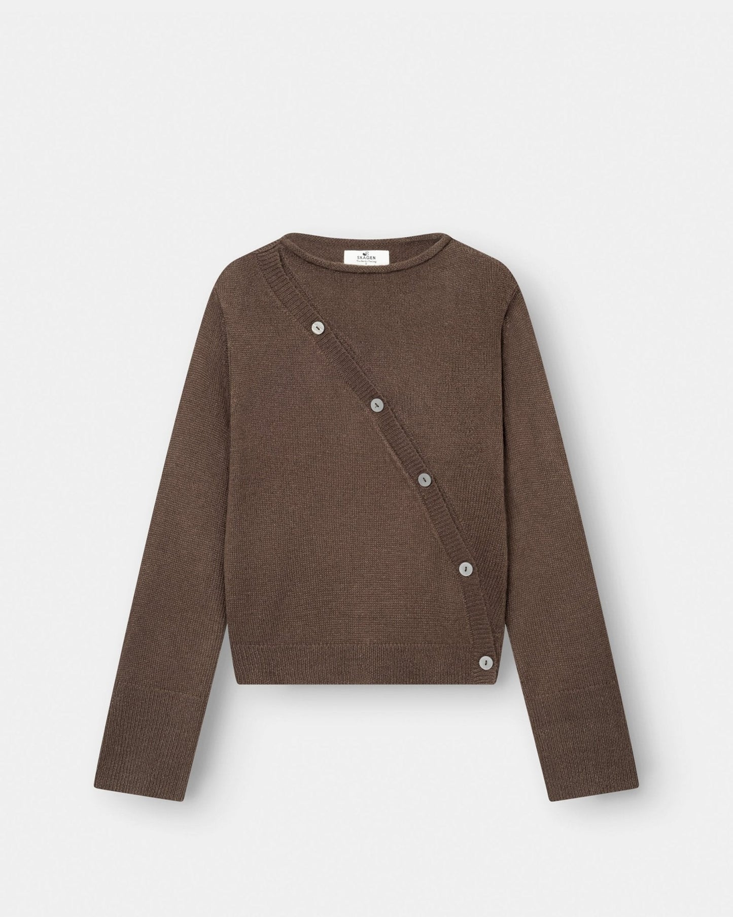 Asymmetrisk Cardigan Brun