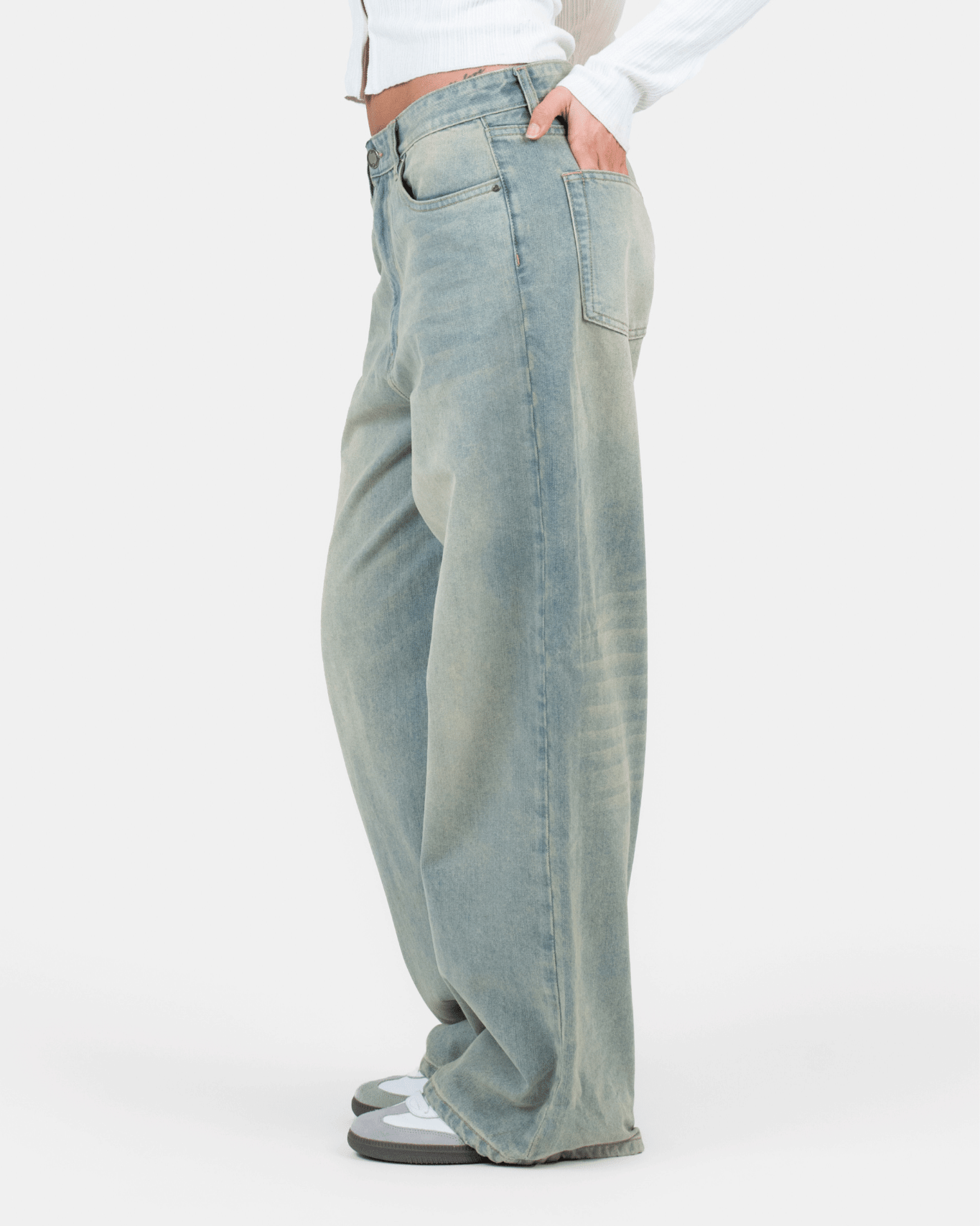 Extra Baggy Denim Jeans Light Blue Vintage Wash