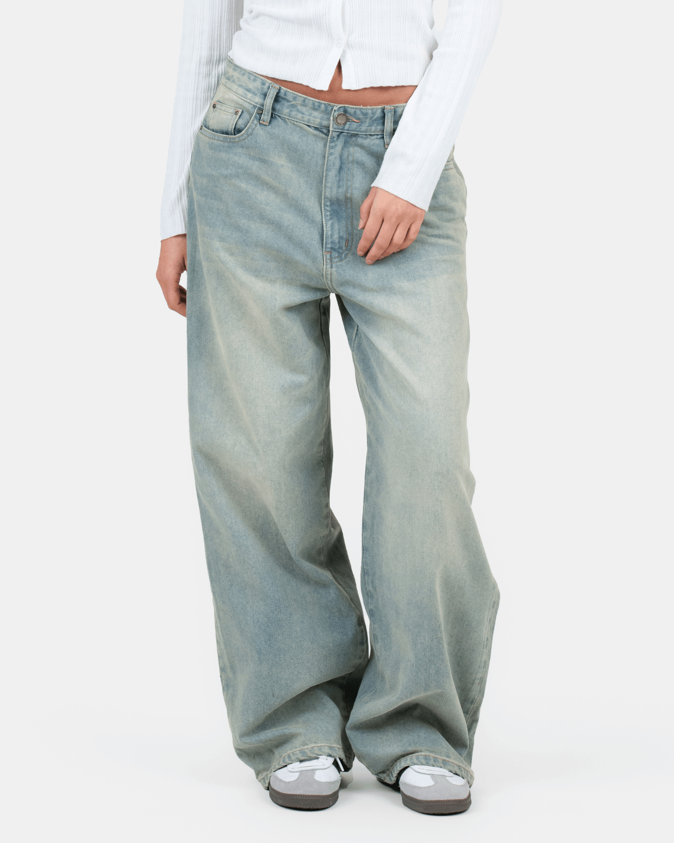 Extra Baggy Denim Jeans Light Blue Vintage Wash