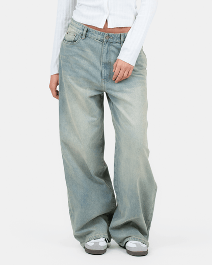 Extra Baggy Denim Jeans Light Blue Vintage Wash