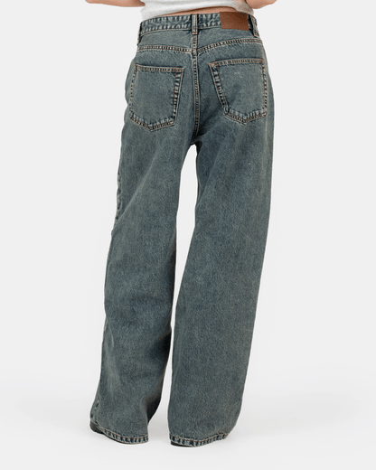 Extra Baggy Denim Jeans Mid Blue Vintage Wash