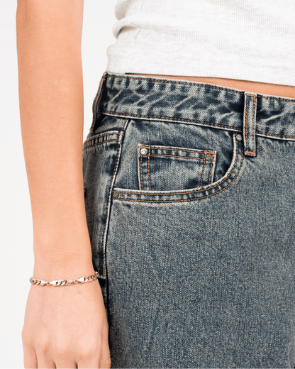 Extra Baggy Denim Jeans Mid Blue Vintage Wash