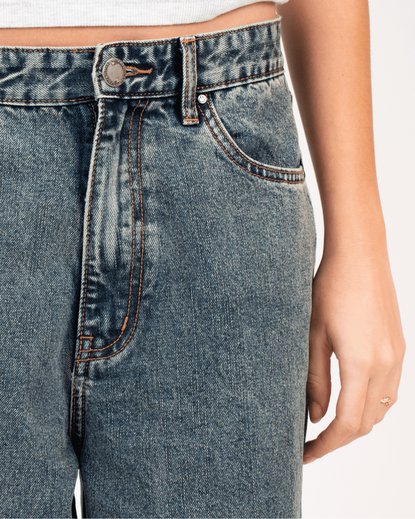 Extra Baggy Denim Jeans Mid Blue Vintage Wash
