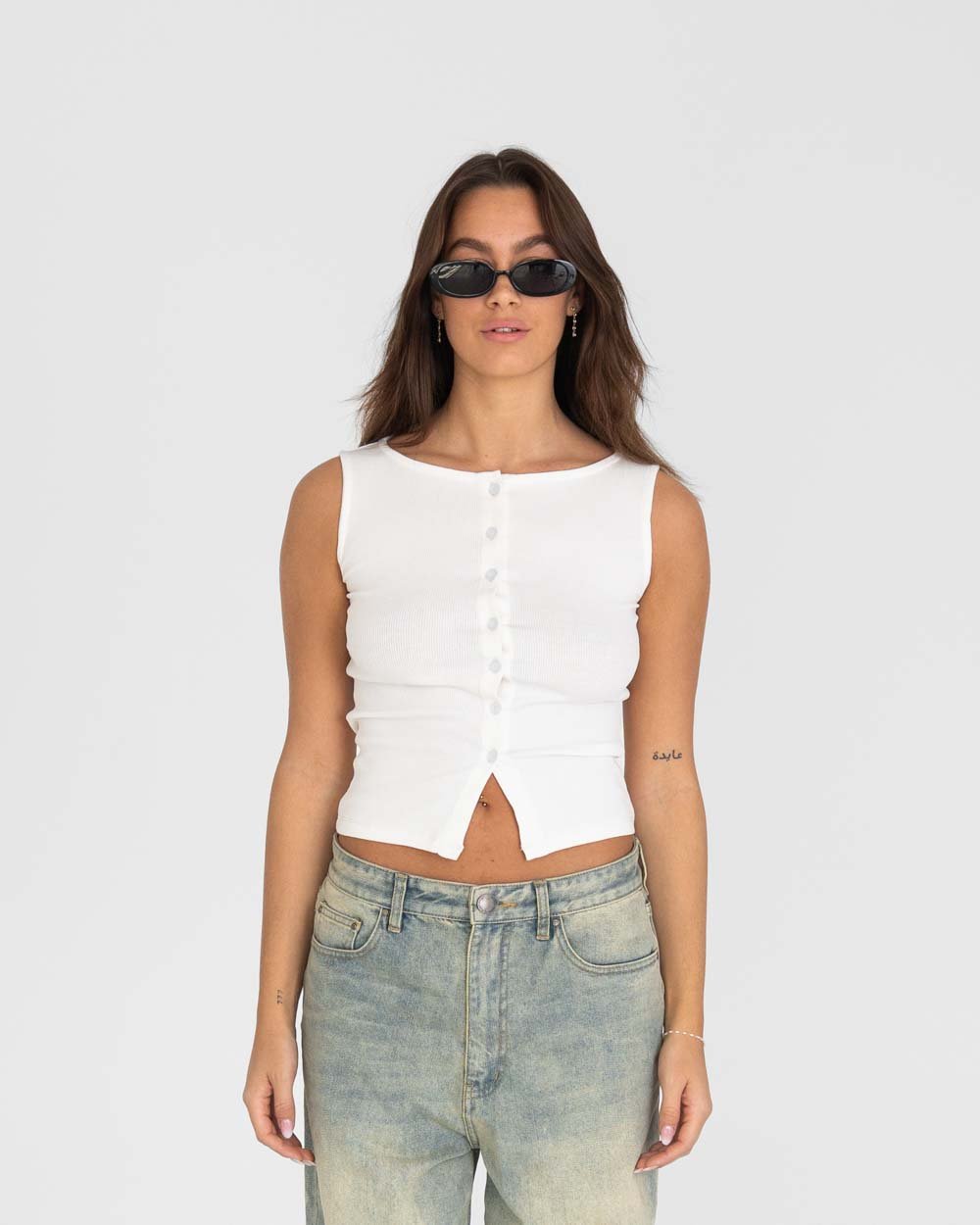 Bottoned Top White