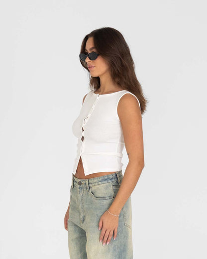 Bottoned Top White