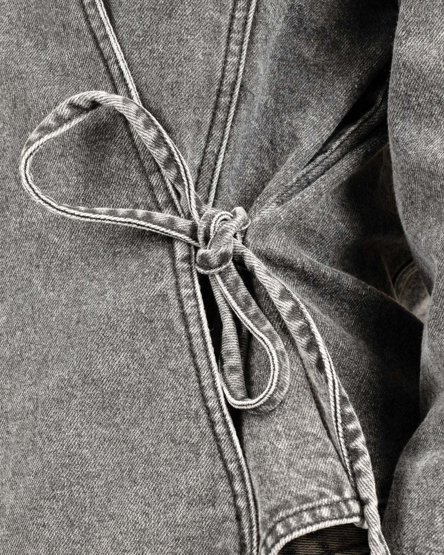 Denim Tie Shirt Washed Grey