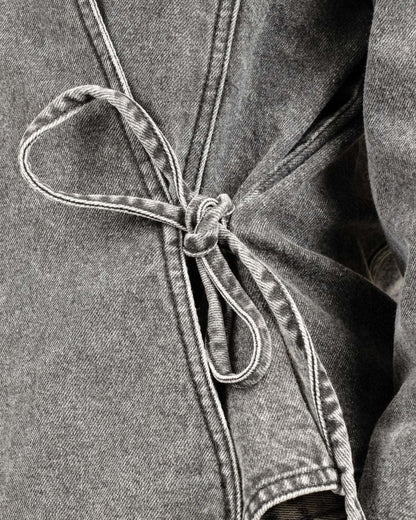 Denim Tie Shirt Washed Grey