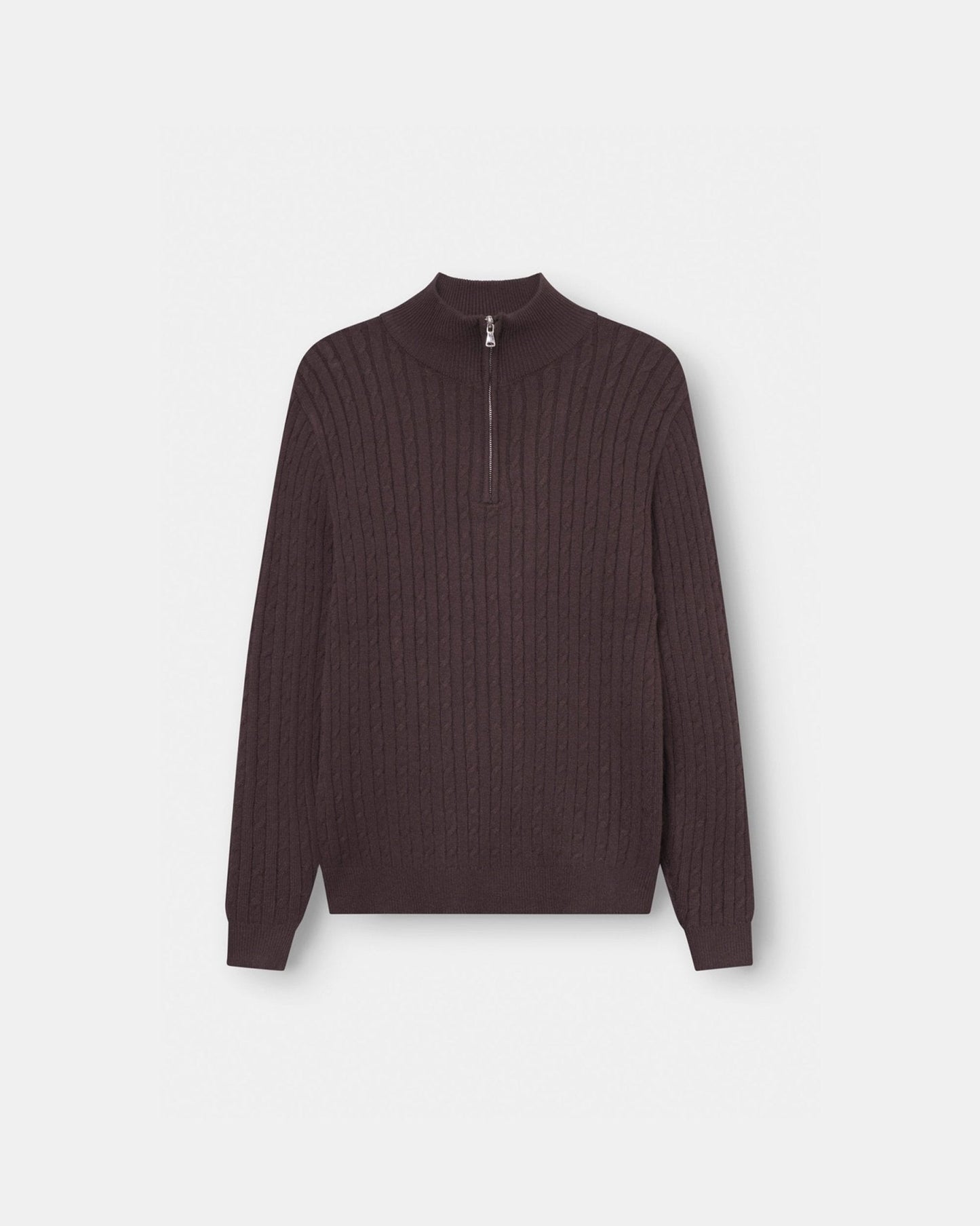 Half Zip Strik Brun