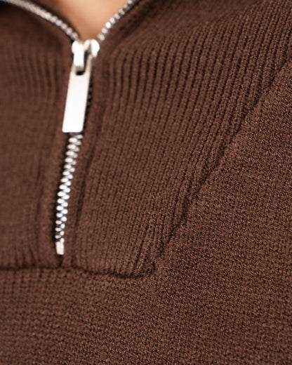Half Zip Sweater Brun