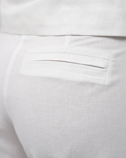 Hør Suitpants Hvid