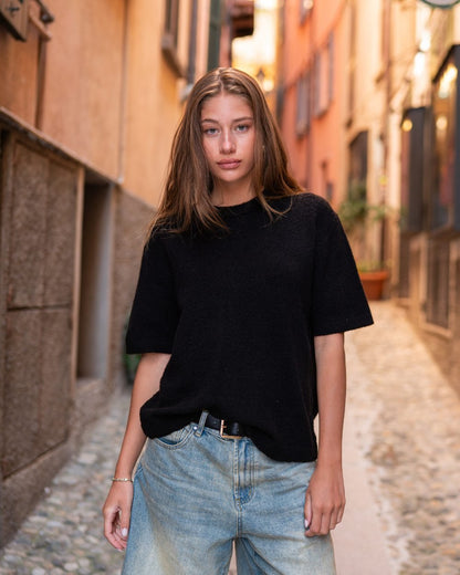 Knitted t-shirt Black