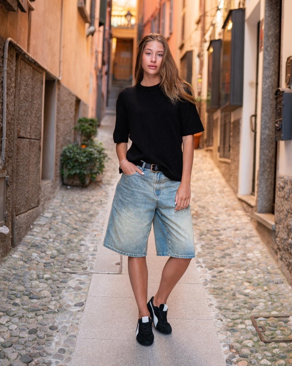 Knitted t-shirt Black