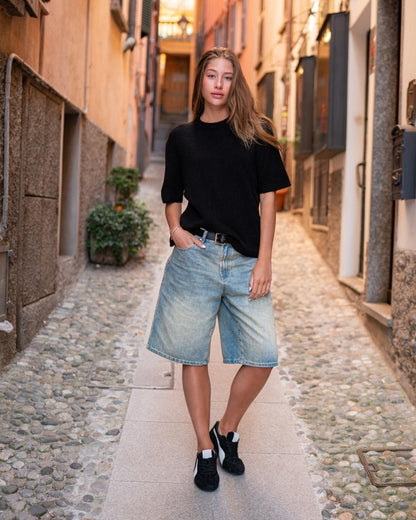Knitted t-shirt Black