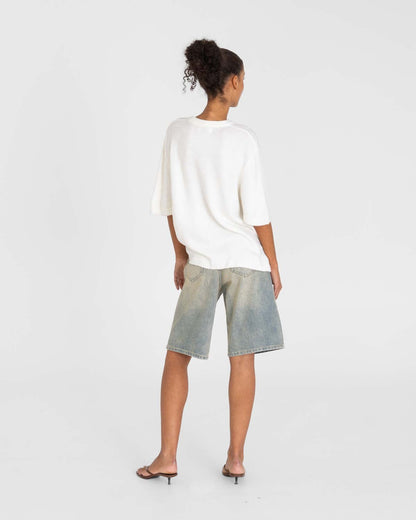 Knitted t-shirt White